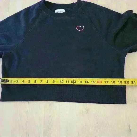 Gilly hicks cropped embroidered heart sweatshirt size small - Picture 4 of 5